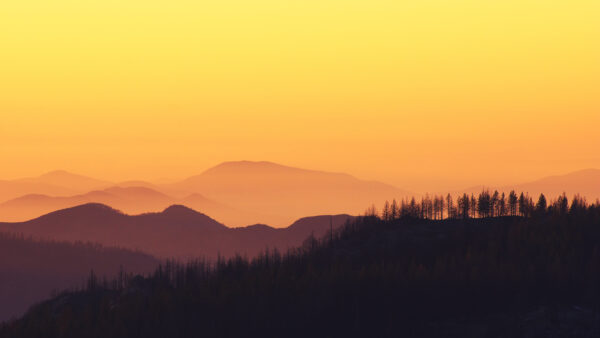 Wallpaper Sunset, Mountains