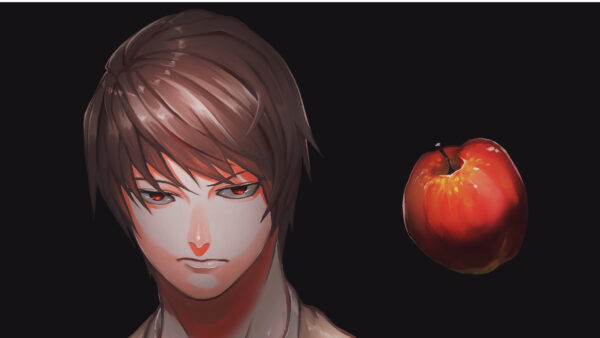 Wallpaper Apple, Yagami, Note, Anime, Death, With, Background, Light, Black