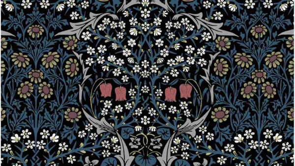 Wallpaper Blue, Flowers, Morris, William, Desktop, Leaves, With