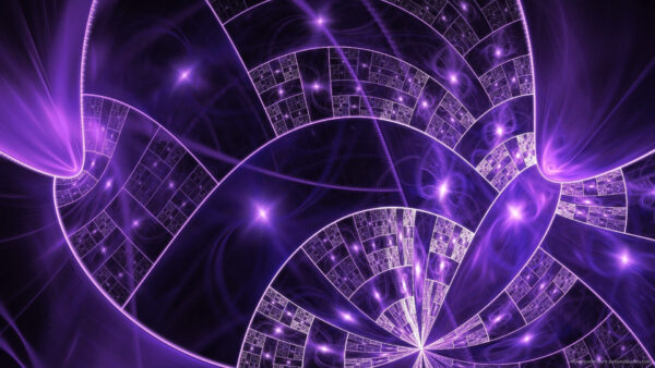 Wallpaper Shape, Spiral, Stars, Abstract, Purple, Glittering