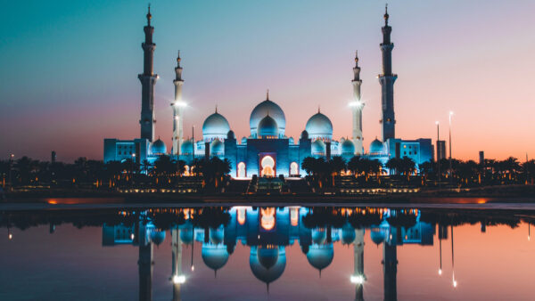 Wallpaper Reflection, Blue, And, Water, Concrete, Mosque, Paige, Islamic