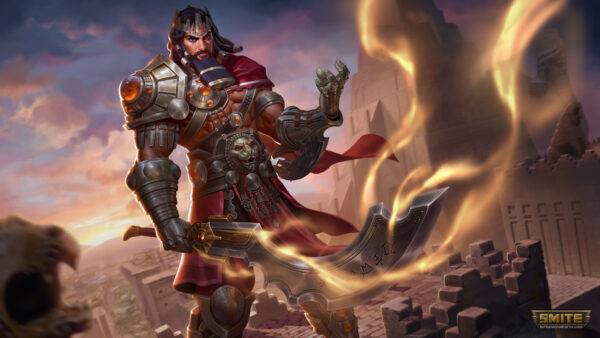 Wallpaper Sky, Sword, Smite, With, Background, Gilgamesh