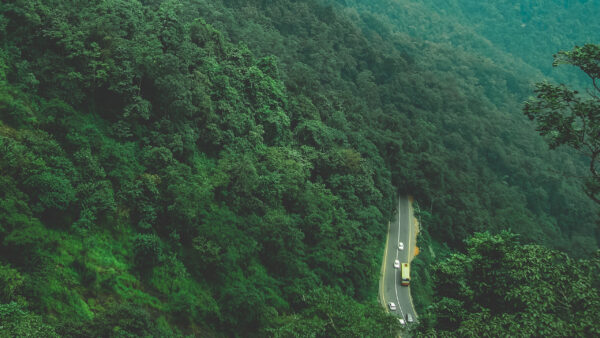 Wallpaper View, Aerial, Green, Mountain, Roadway, Desktop, With