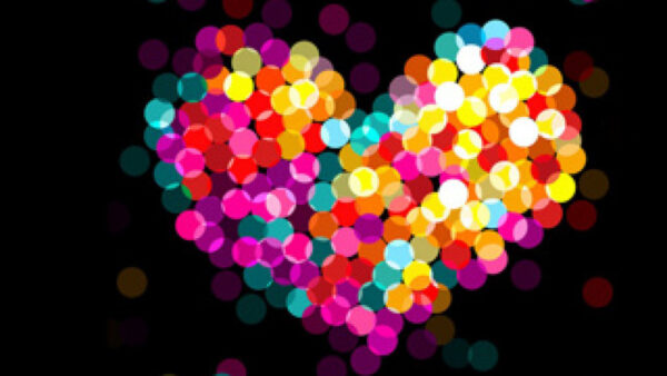 Wallpaper Spots, Colorful, Shape, Black, Background, Heart