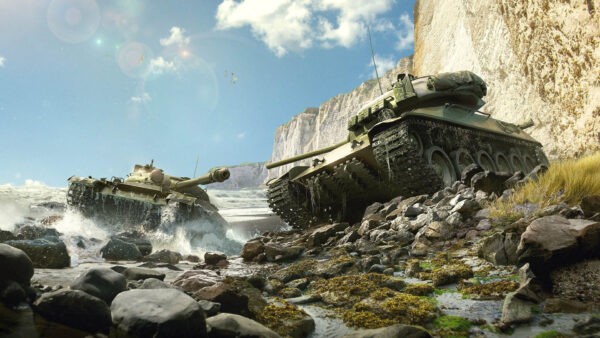 Wallpaper Rock, Running, And, With, Background, Tanks, Games, Sky, Mountain, Blue, World, Desktop, Rocks