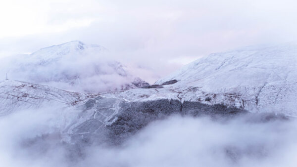Wallpaper Clouds, Desktop, Mobile, Sky, Fog, Trees, Under, Mountains, Snow, Mountain, White