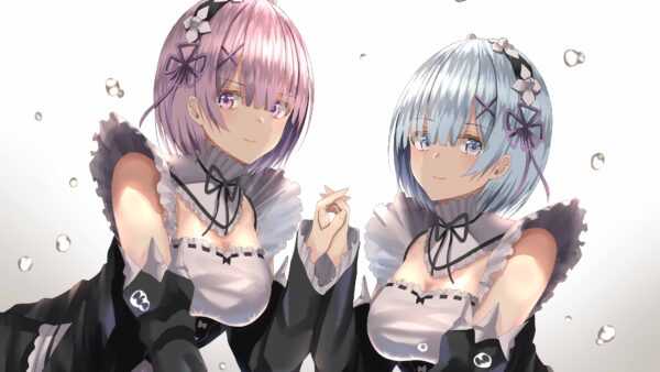 Wallpaper Anime, Light, Girls, Girl, Blue, Pink