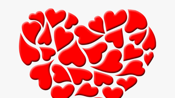 Wallpaper Heart, Art, Background, Love, White, Shapes, Red