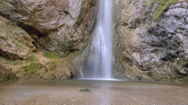 Wallpaper Stones, Nature, Rocks, Lake, Waterfall, Pouring