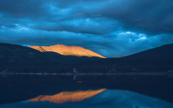 Wallpaper Sunset, Lake, Mountain