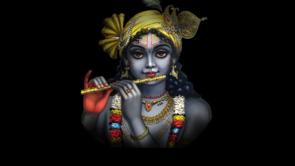 Wallpaper Krishna, Black, God, Background