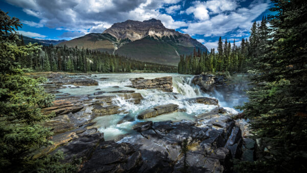 Wallpaper Jasper, Park, Canadian, Desktop, Rockies, Nature, Mountain, River, And, Waterfall, National, Athabasca, Mobile, Alberta
