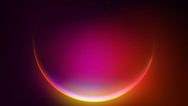 Wallpaper Dark, Glow, Bubble, Abstraction, Abstract, Windows, Pink, Yellow, Desktop