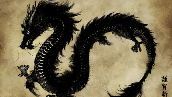 Wallpaper Black, Dragon, Fantasy, Dreamy, Desktop