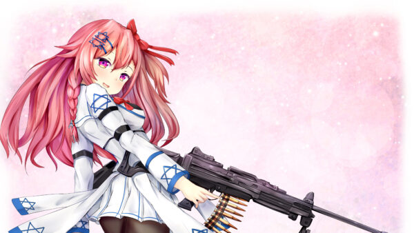 Wallpaper White, Patches, With, Background, Games, Girls, And, Pink, Frontline, Negev, Desktop