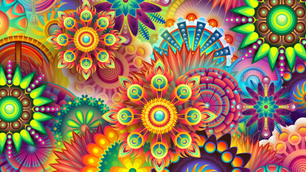 Wallpaper Desktop, Art, Colorful, Flower, Abstract