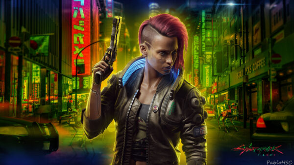 Wallpaper 2077, Colorful, Buildings, Background, Cyberpunk