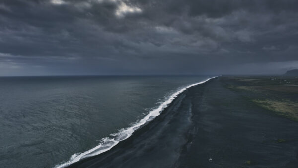 Wallpaper Sky, Above, Ocean, Black, Cloudy, Nature, Waves, With