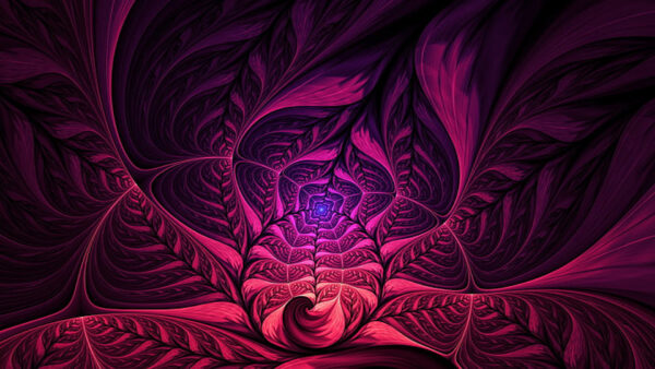 Wallpaper Purple, Flowers, Shapes, Pink, Fractal, Abstract, Pattern