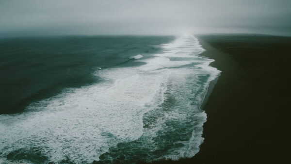 Wallpaper Beach, Foam, Aerial, View, Waves, Ocean, Sea