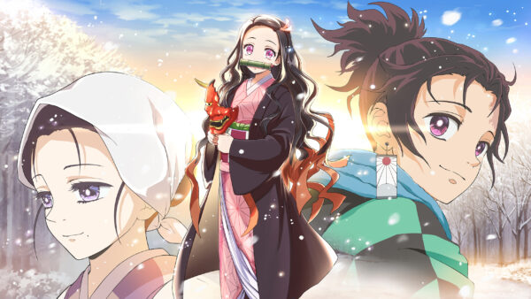 Wallpaper Nezuko, Kimetsu, Slayer, Tanjiro, Yaiba, Kie, Demon, Kamado