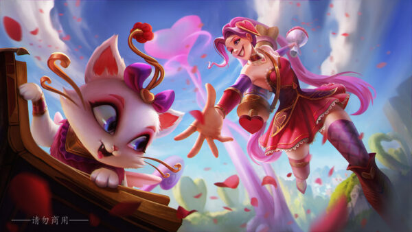 Wallpaper Yuumi, League, Jinx, Legends