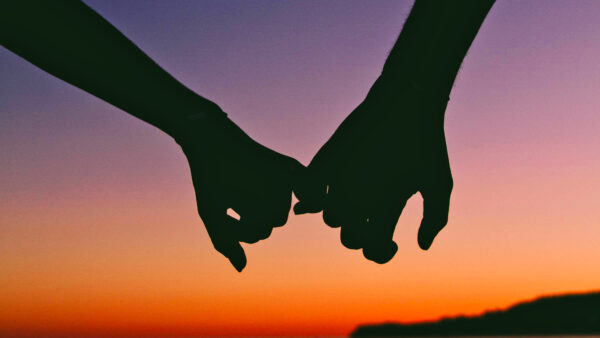 Wallpaper Silhouette, Couple, Hands, Valentine