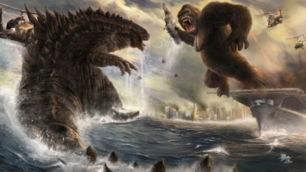 Wallpaper Godzilla, King, Kong