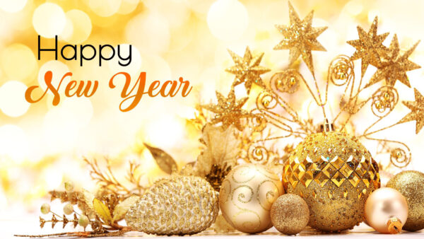 Wallpaper Word, Ornaments, Decoration, 2021, Happy, Year, With, New, Golden