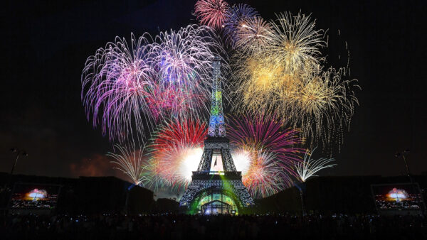 Wallpaper Sky, Glittering, Eiffel, Colorful, And, Fireworks, Desktop, Tower, Background, With, Travel, Dark