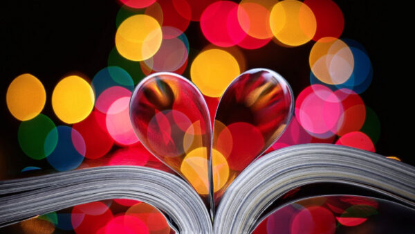 Wallpaper Page, Love, Shape, Colorful, Book, With, Heart, Background, Bokeh
