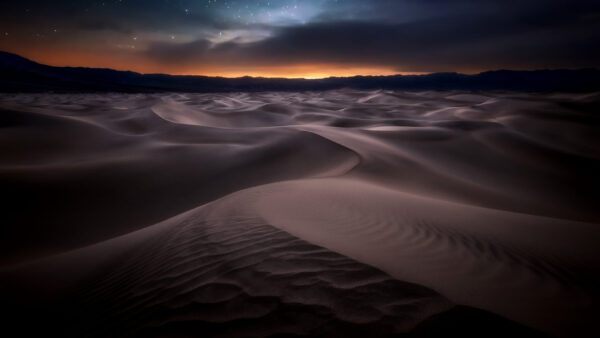 Wallpaper Desert, Nighttime, During, Sky, Cloudy, Under, Aesthetic, Black, Blue, Sand, Brown