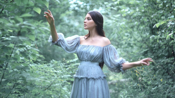 Wallpaper Wearing, Girls, Girl, Black, Forest, Hair, Standing, White, Dress, Background, Model