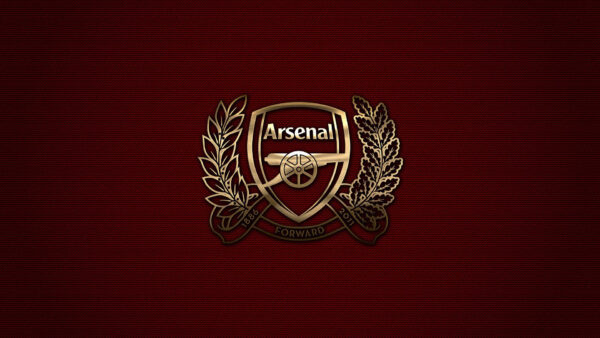 Wallpaper Logo, Arsenal, Forward, Maroon, Background, Gold