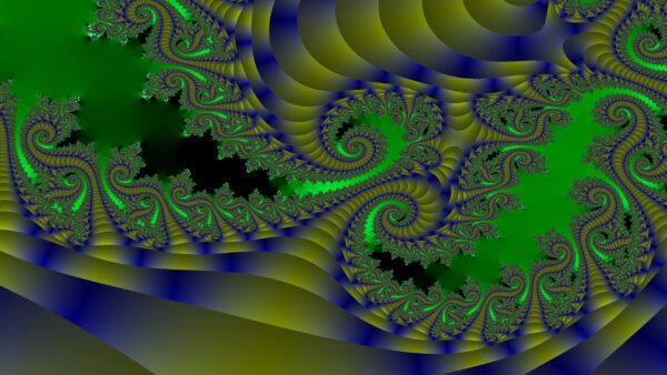 Wallpaper Artistic, Desktop, Green, Blue, Abstract, Art, Fractal