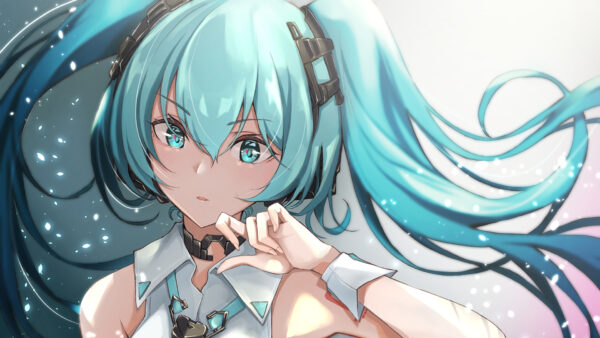 Wallpaper Eyes, Dress, Hair, Cute, Anime, Girl, White, Blue