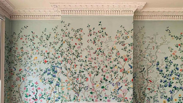 Wallpaper Colorful, Leaves, Art, Chinoiserie