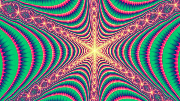 Wallpaper Green, Fractal, Pink, Trippy
