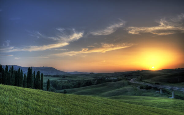 Wallpaper Sunset, Tuscany