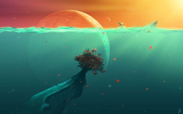 Wallpaper Planet, Deep, Ocean, Fish