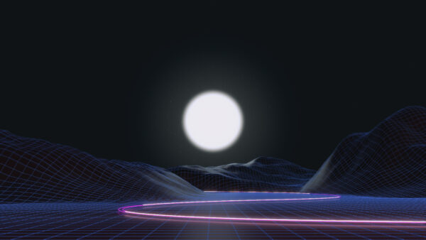 Wallpaper Synthwave, Moon