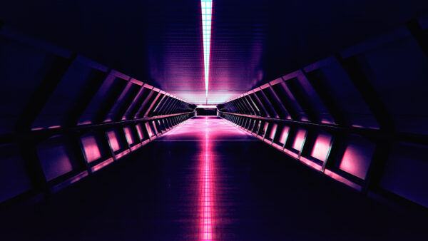 Wallpaper Purple, Synthwave, Vaporwave, Aesthetic, Desktop, Corridor