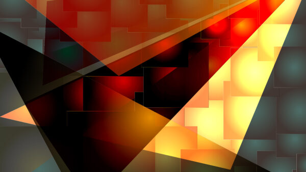 Wallpaper Abstract, Desktop, Black, Geometry, Red, Orange