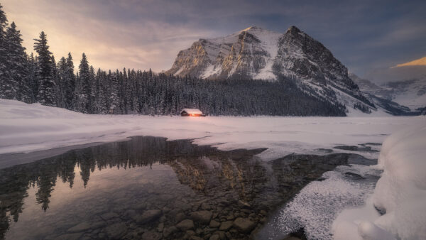 Wallpaper Desktop, Mountain, Park, Nature, Alberta, Covered, Banff, National, Snow, Rocky, With, Canada