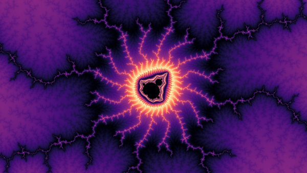 Wallpaper Desktop, Purple, Black, Abstract, Art, Fractal, Mobile