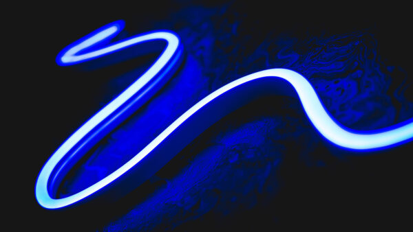 Wallpaper Snake, Sign, Neon, Blue