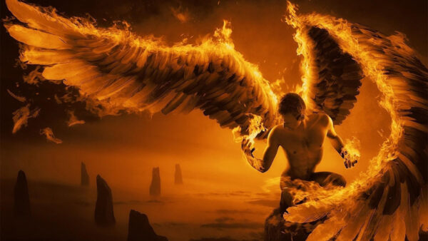 Wallpaper Devil, Fire, Wings