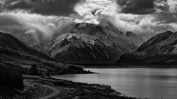 Wallpaper Sky, Clouds, View, White, Dark, Background, Mountains, Landscape