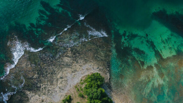 Wallpaper Aerial, Nature, View, Green, And, Ocean, Island