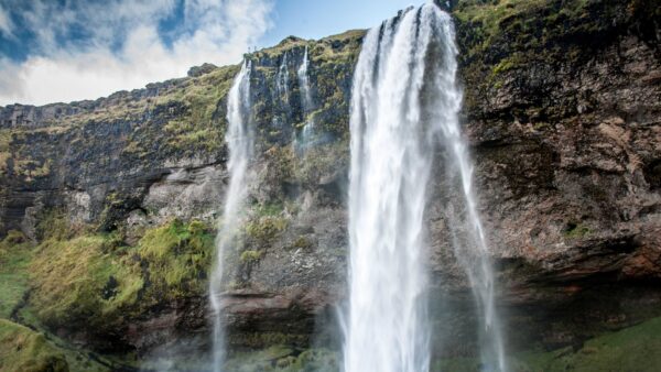 Wallpaper From, Mountain, Nature, Rocks, Blue, Sky, Background, Waterfalls, Desktop, Mobile